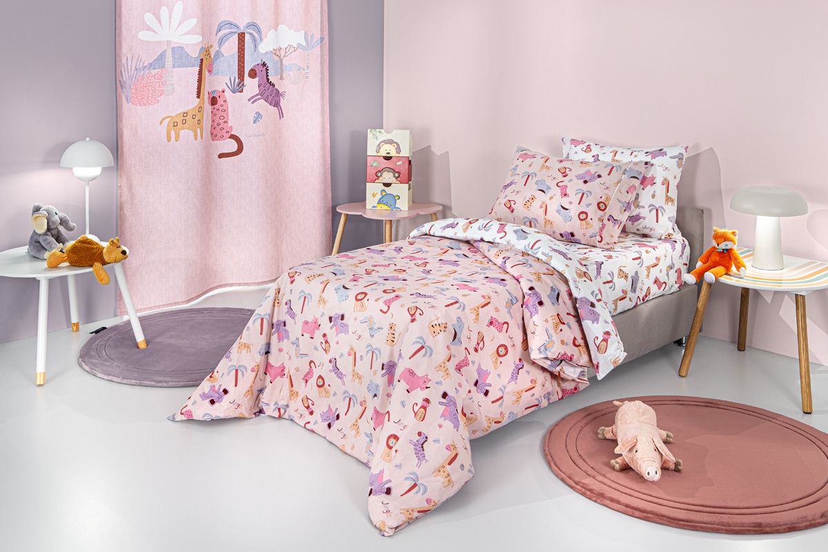 Παιδικά Σεντόνια Guy Laroche (Σετ) Jungle Pink 165x250