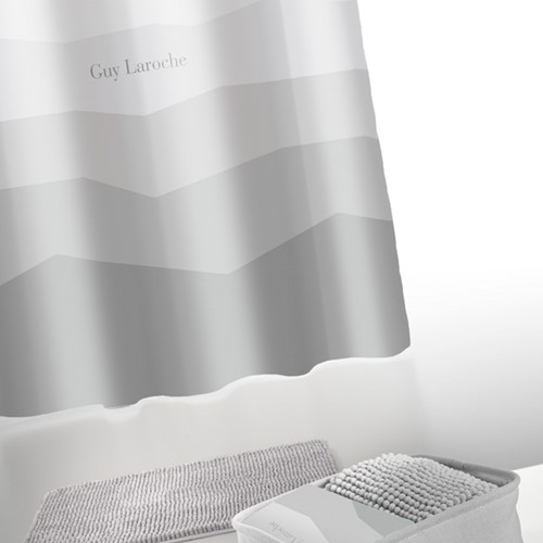 Κουρτίνα Μπάνιου + Πατάκι Guy Laroche (Σετ) Blum Silver 4τμχ