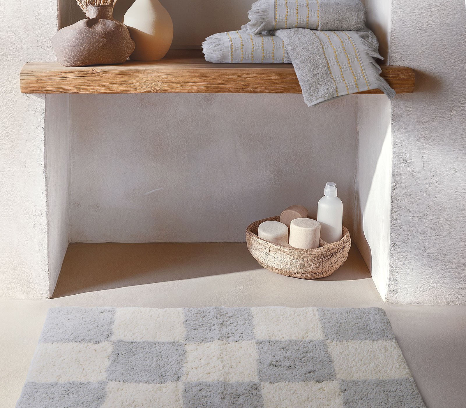 Χαλάκι Μπάνιου Nef-Nef Homeware Chess 50x80 L.Grey