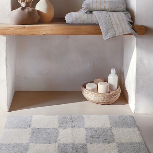 Χαλάκι Μπάνιου Nef-Nef Homeware Chess 50x80 L.Grey