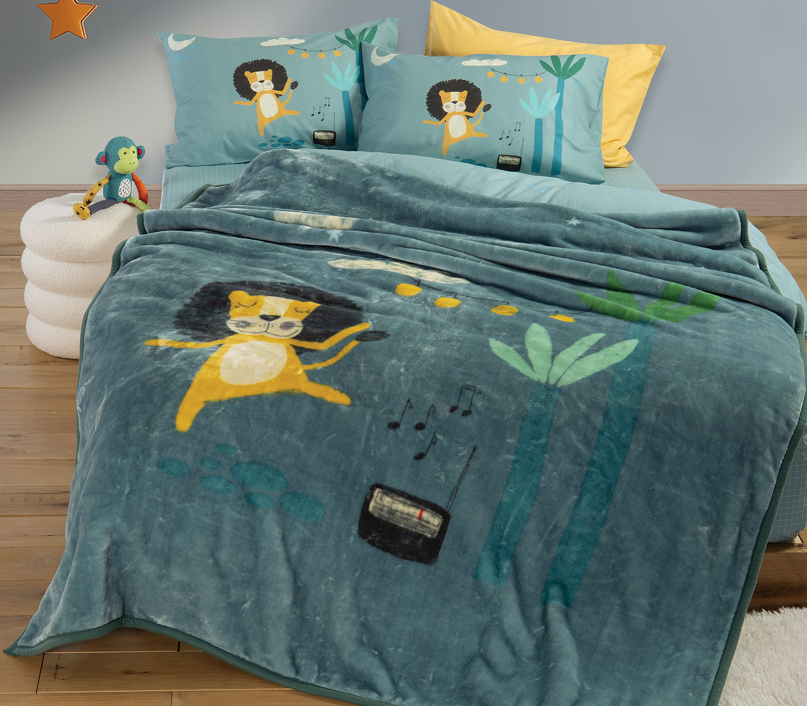 Παιδική Κουβέρτα Nef-Nef Homeware Wild Dance 160x220  Stone Blue 