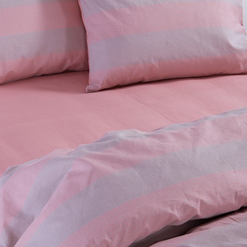 Σεντόνια Υπέρδιπλα Nef-Nef Homeware (Σετ) Casual Stripe 240Χ270 Peach