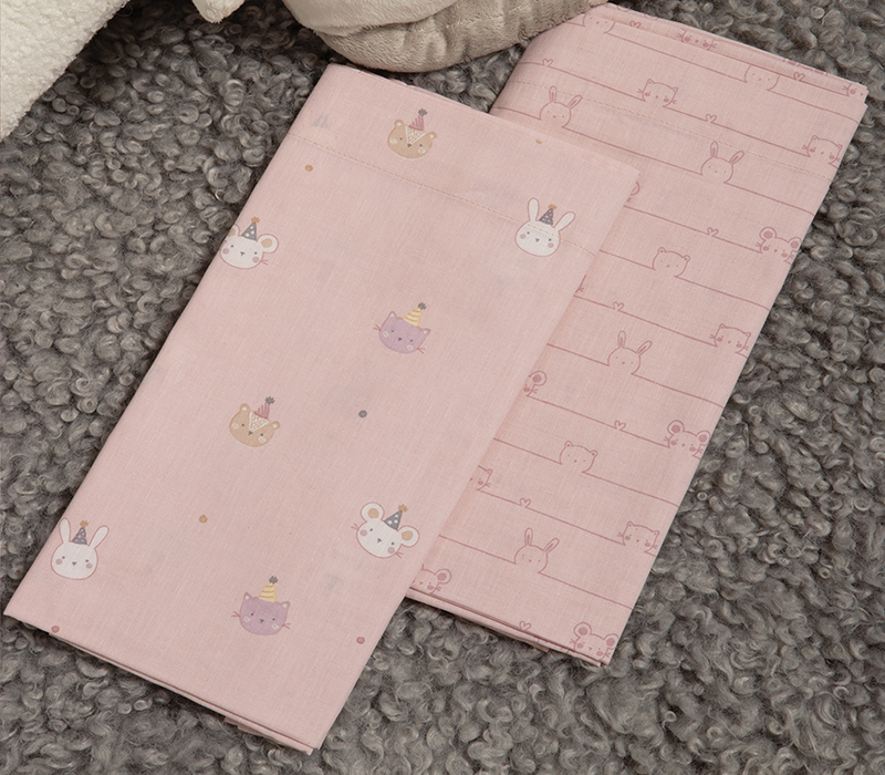 Βρεφικά Σεντόνια Λίκνου Nef-Nef Homeware Special Party Pink
