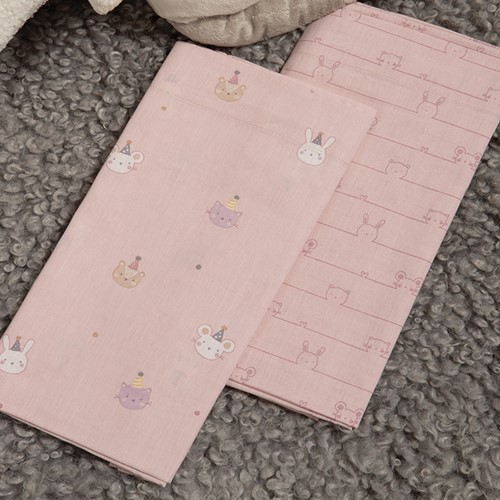 Βρεφικά Σεντόνια Λίκνου Nef-Nef Homeware Special Party Pink