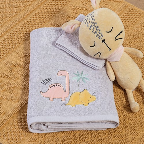 Παιδικές Πετσέτες Nef-Nef Homeware (2ΤΜΧ) Dinosaur Art Wind Grey