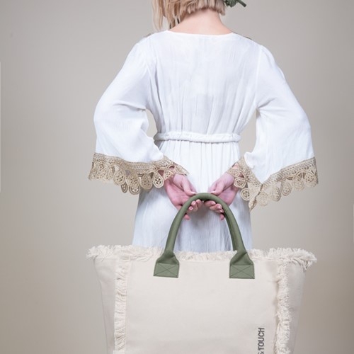 Τσάντα Ώμου Feel & Touch Caribbean Ammos/Khaki 40x35x20cm