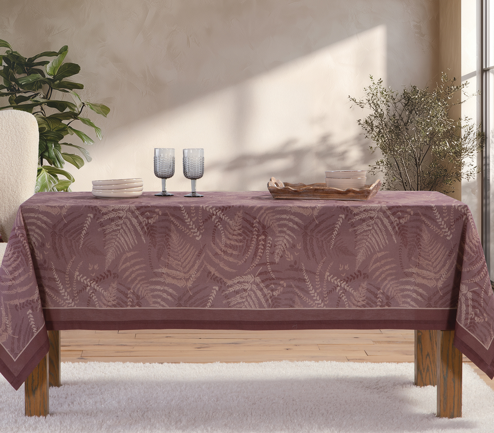 Τραπεζομάντηλο Nef-Nef Homeware Fern 140x180 Bordo