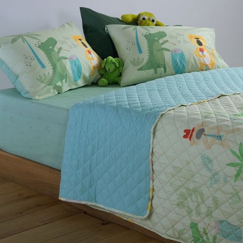 Παιδικό Κουβερλί Nef-Nef Homeware Jungle Music 180X240 Green