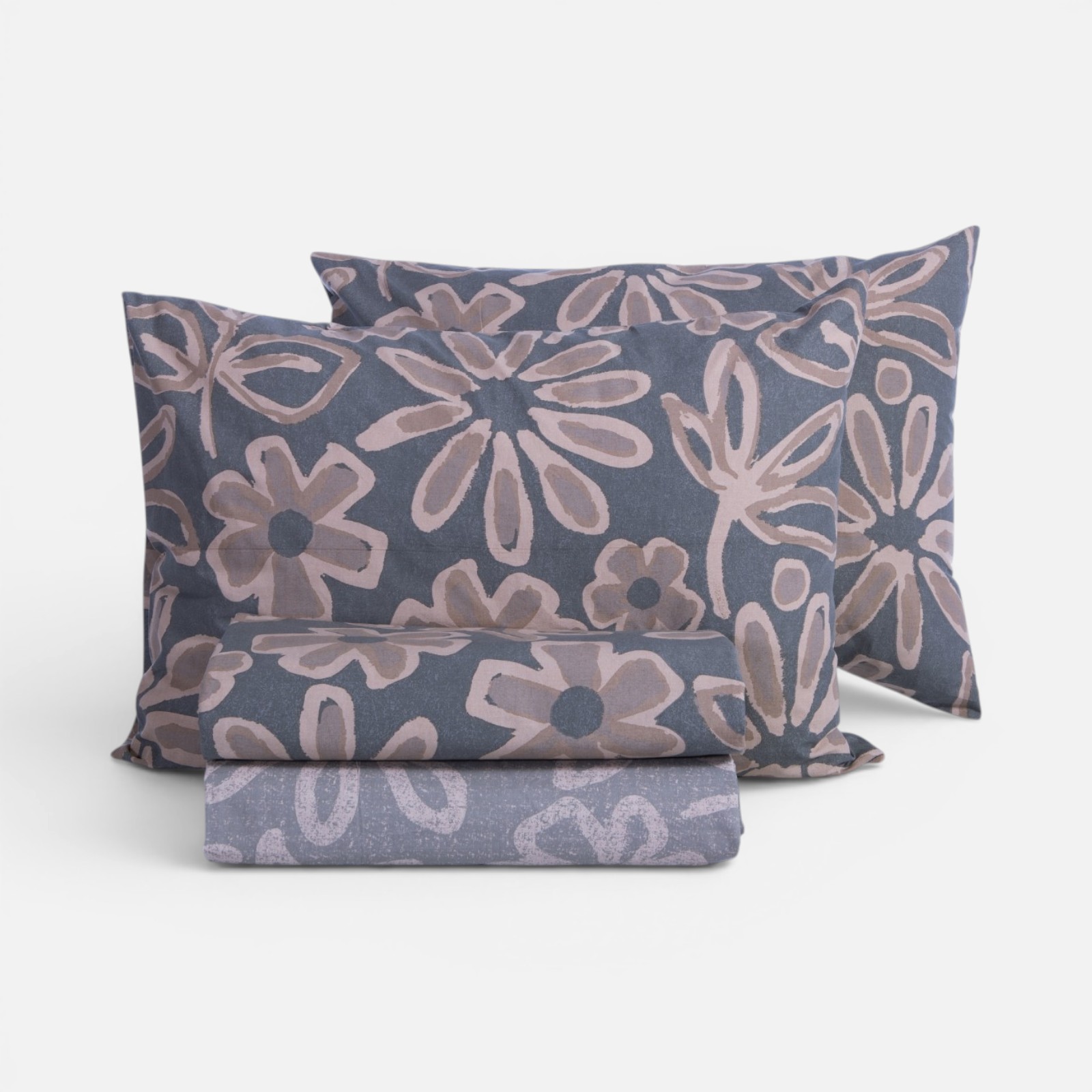 Σεντόνια Υπέρδιπλα Nef-Nef Homeware (Σετ) Βαμβακερά Harmony 240Χ270 Grey