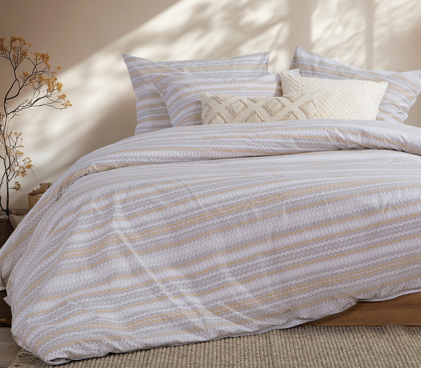 Σεντόνια Διπλά Nef-Nef Homeware (Σετ)  Quantor 200x270 Grey