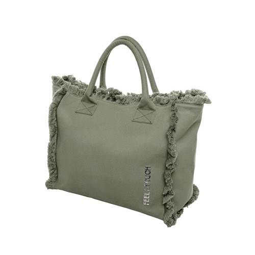 Τσάντα Ώμου Feel & Touch Caribbean Khaki 40x35x20cm