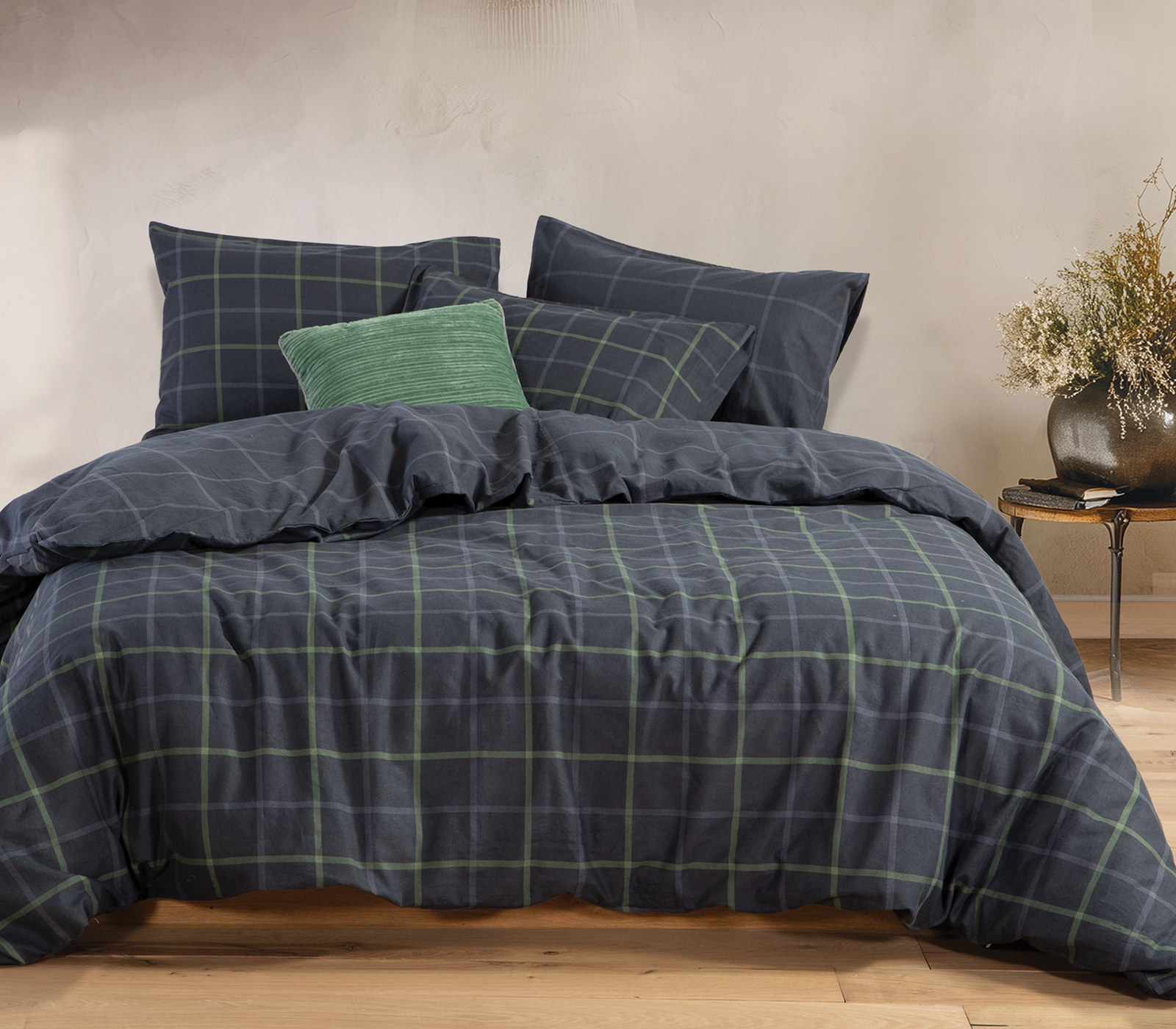 Παπλωματοθήκη Φανελένια Υπέρδιπλη Nef-Nef Homeware (Σετ) Naiberg 160x230 Denim 