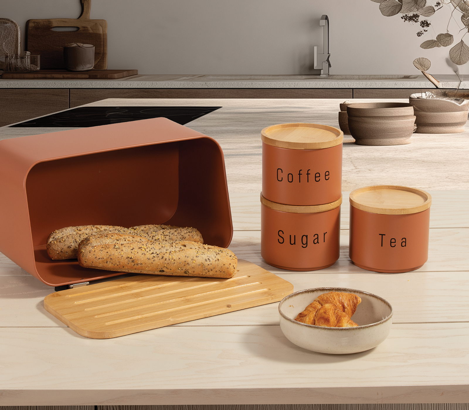 Δοχείο Αποθήκευσης Nef-Nef Homeware Coffee-Tea-Sugar 3τμχ Terra