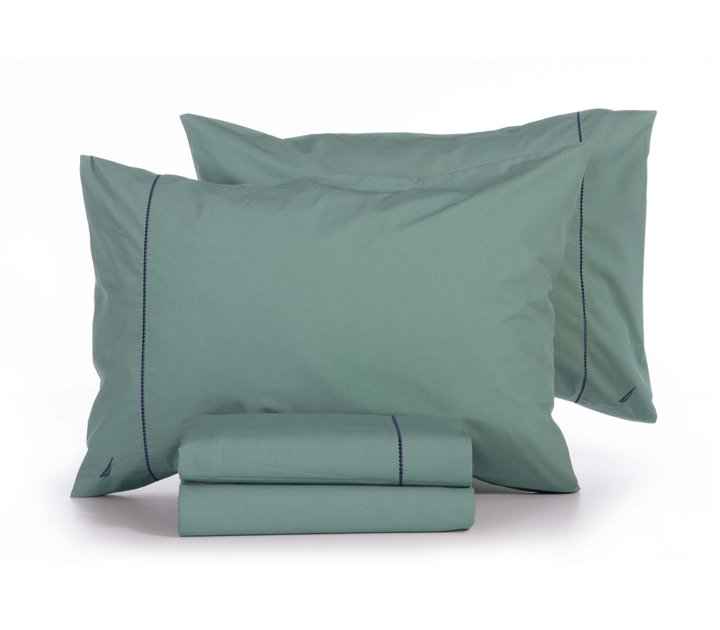 Σεντόνια Διπλά Nef-Nef Homeware (Σετ) Nautica - Nau Wave Solid 200Χ270 Green