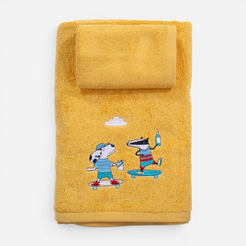 Παιδικές Πετσέτες Nef-Nef Homeware (2ΤΜΧ) Cool Skating Μustard