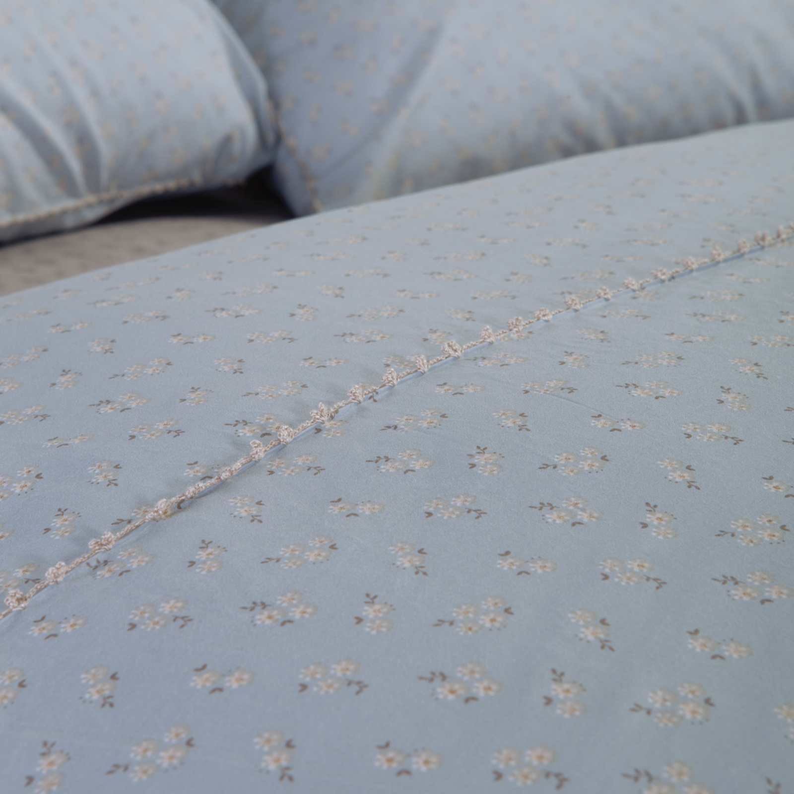 Παπλωματοθήκη Υπέρδιπλη Nef-Nef Homeware με Βαμβάκι (Σετ) Περκάλι Judith 240x230 Grey/Blue