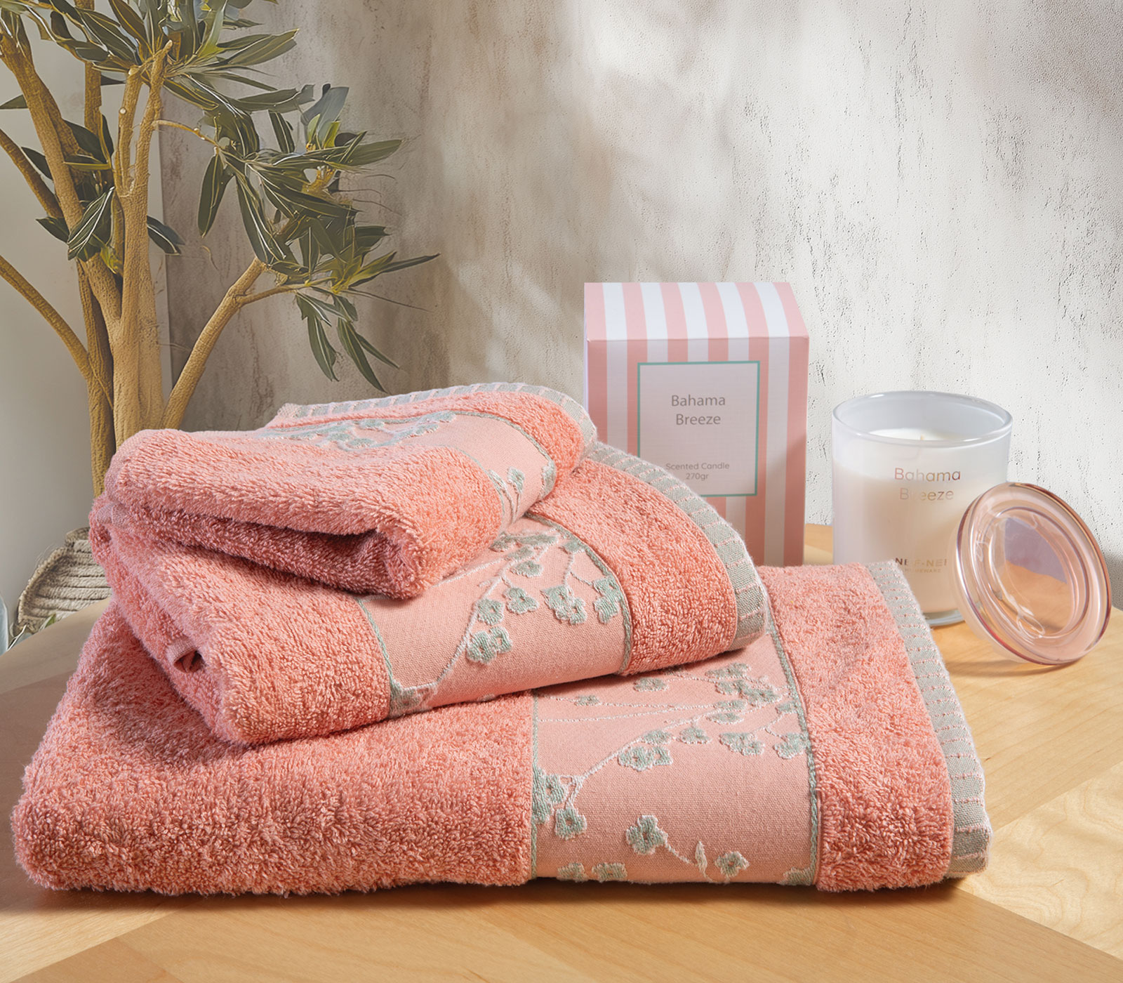 Σετ Πετσέτες Nef-Nef Homeware (3ΤΜΧ) Floriva Coral