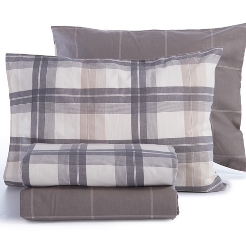 Φανελένια Σεντόνια Nef-Nef Homeware Μονά (Σετ) Charlie 160X260 Grey