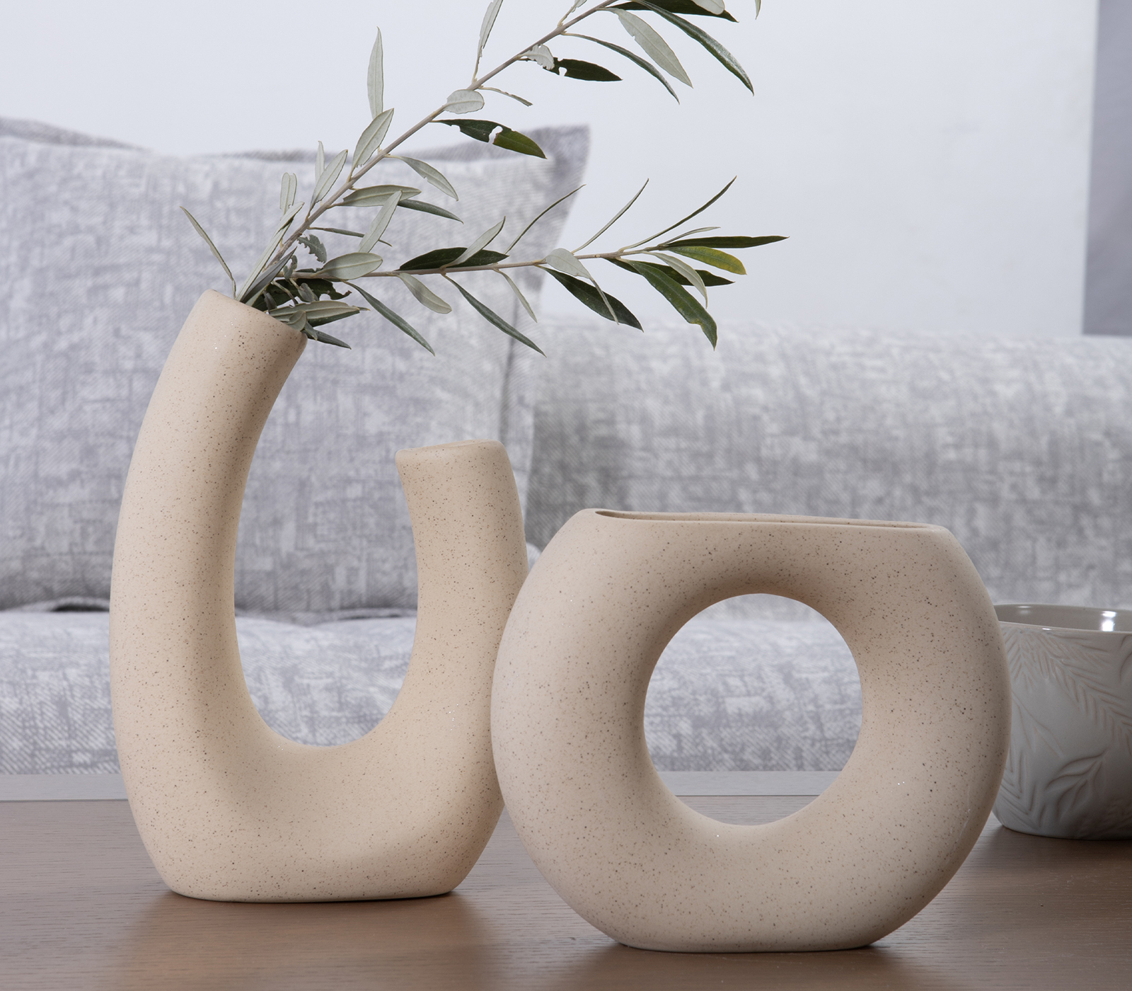 Διακοσμητικό Κεραμικό Βαζάκι Nef-Nef Homeware Jadi Ecru