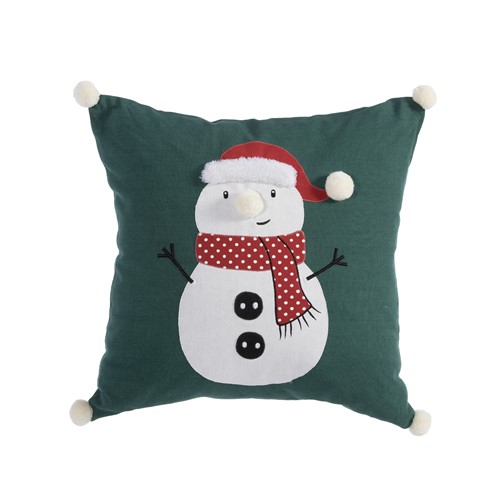  Χριστουγεννιάτικο Διακοσμητικό Μαξιλάρι Nef-Nef Happy Snowman 45X45 Green
