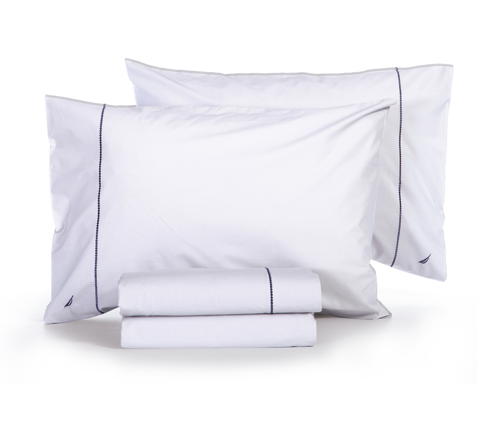 Σεντόνια King Size Nef-Nef Homeware (Σετ) Nautica-Nau Wave Solid 280Χ270 White