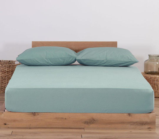 Σεντόνι Μακό Nef-Nef Homeware Μονό Με Λάστιχο Jersey 100X200+30 Mint