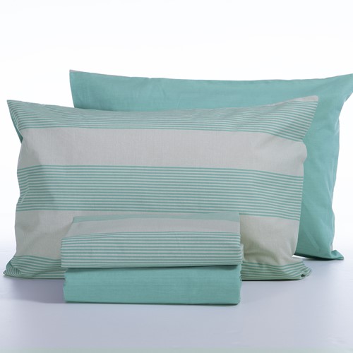 Σεντόνια Μονά Με λάστιχο Nef-Nef Homeware (Σετ) Casual Stripe 170x270 petrol