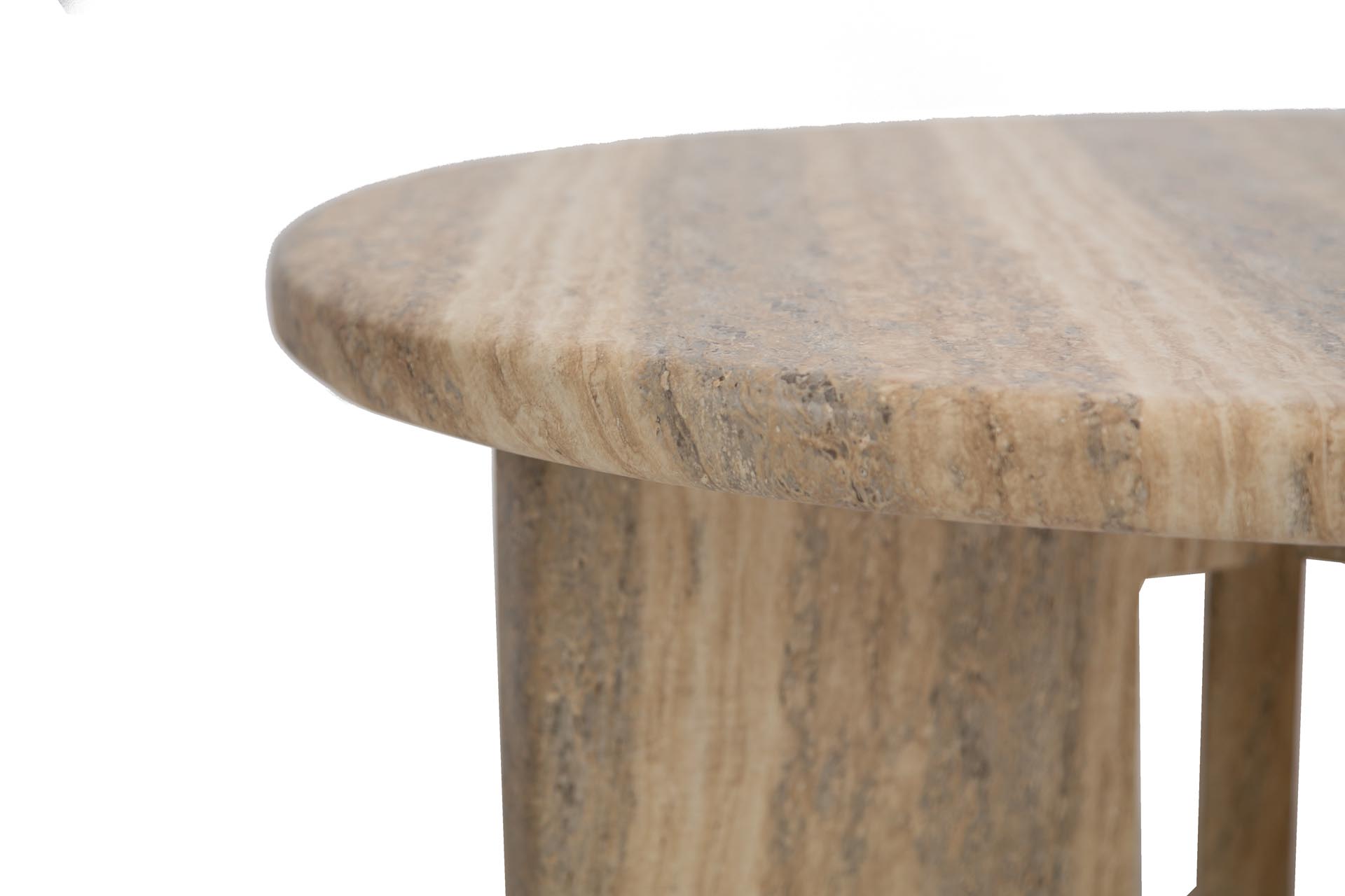 Τραπέζι Καθιστικού Frey Travertine (91x91x38) Soulworks