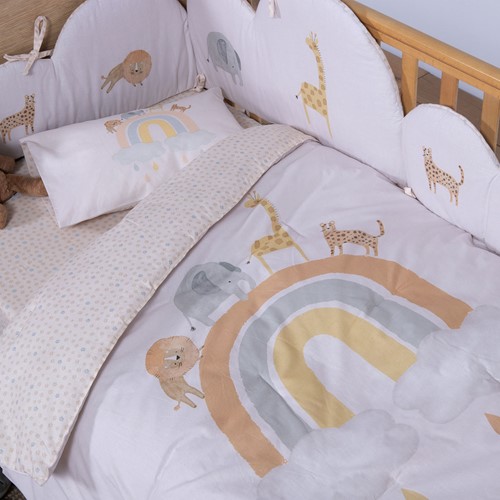 Βρεφικό Κουβερλί Nef-Nef Homeware Jungle In Motion 110x140 Ecru