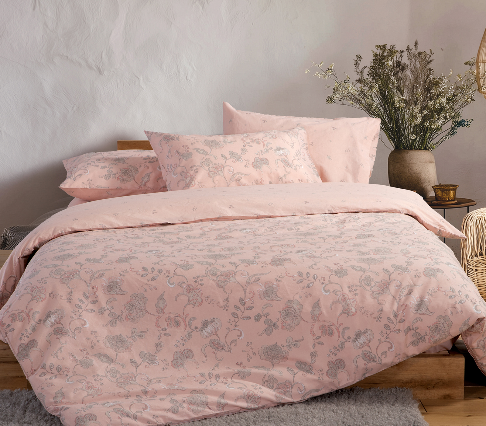 Παπλωματοθήκη Υπέρδιπλη Nef-Nef Homeware (Σετ) Carena 240x230 Pink