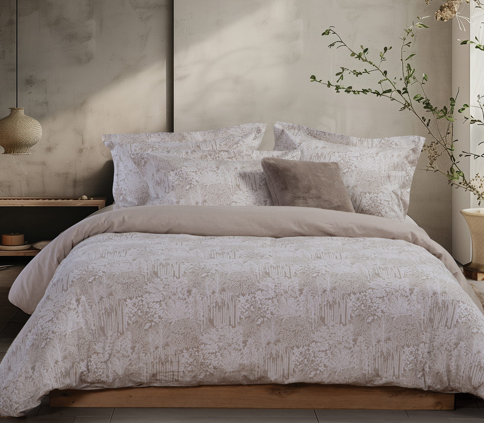  Παπλωματοθήκη Υπερδιπλη Nef-Nef Homeware (Σετ) Thron 240X230 Beige