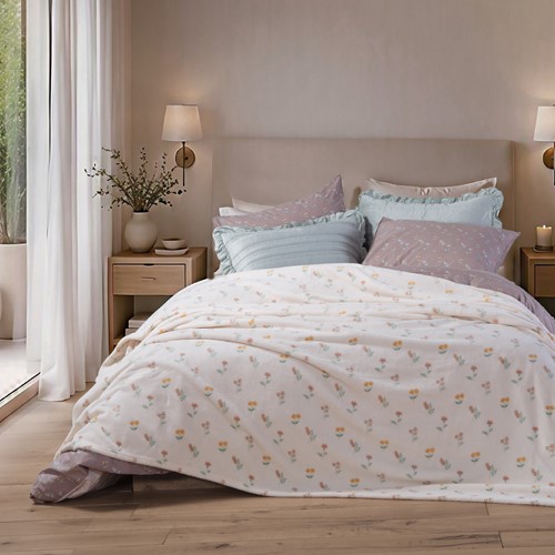 Υπέρδιπλη Κουβέρτα Fleece Nef-Nef Homeware Violan 220Χ240 Εcru