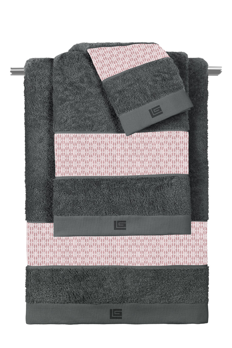 Σετ Πετσέτες Guy Laroche Sandy Old Pink-Anthracite (3ΤΜΧ) 