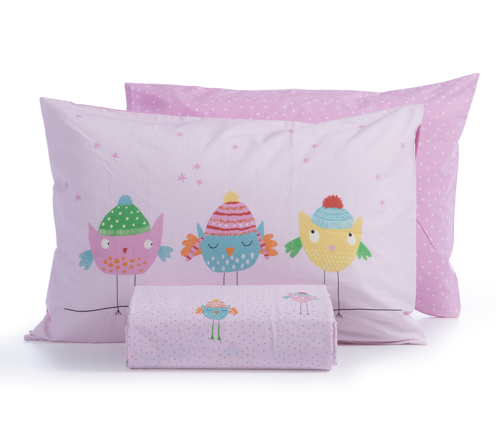 Παπλωματοθήκη Παιδική Nef-Nef Homeware (Σετ) Tweet So Sweet Lovely 160X240 Pink