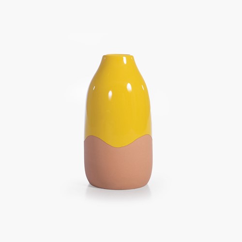 Βάζο Κεραμικό Nef-Nef Homeware Menza 11X11X21,5 Yellow