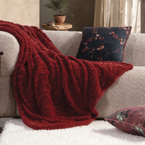 Διακοσμητικό Ριχτάρι Nef-Nef Homeware Germain 130x180 Bordo