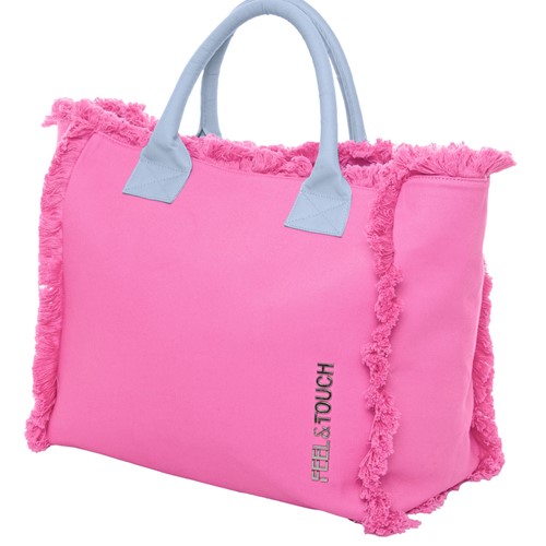 Τσάντα Ώμου Feel & Touch Caribbean Pink/Ciel 40x35x20cm