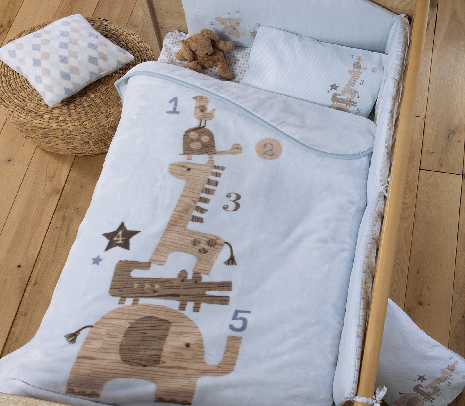 Βρεφική Κουβέρτα Koύνιας Nef-Nef Homeware Favorite Toys 100X140 L.Blue