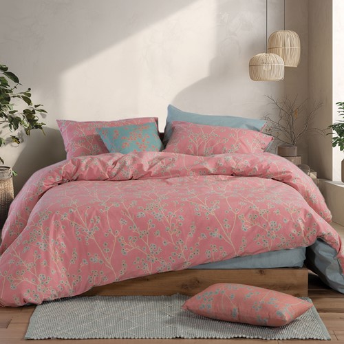 Σεντόνια Μονά Nef-Nef Homeware (Σετ) Floriva 170x270 Coral