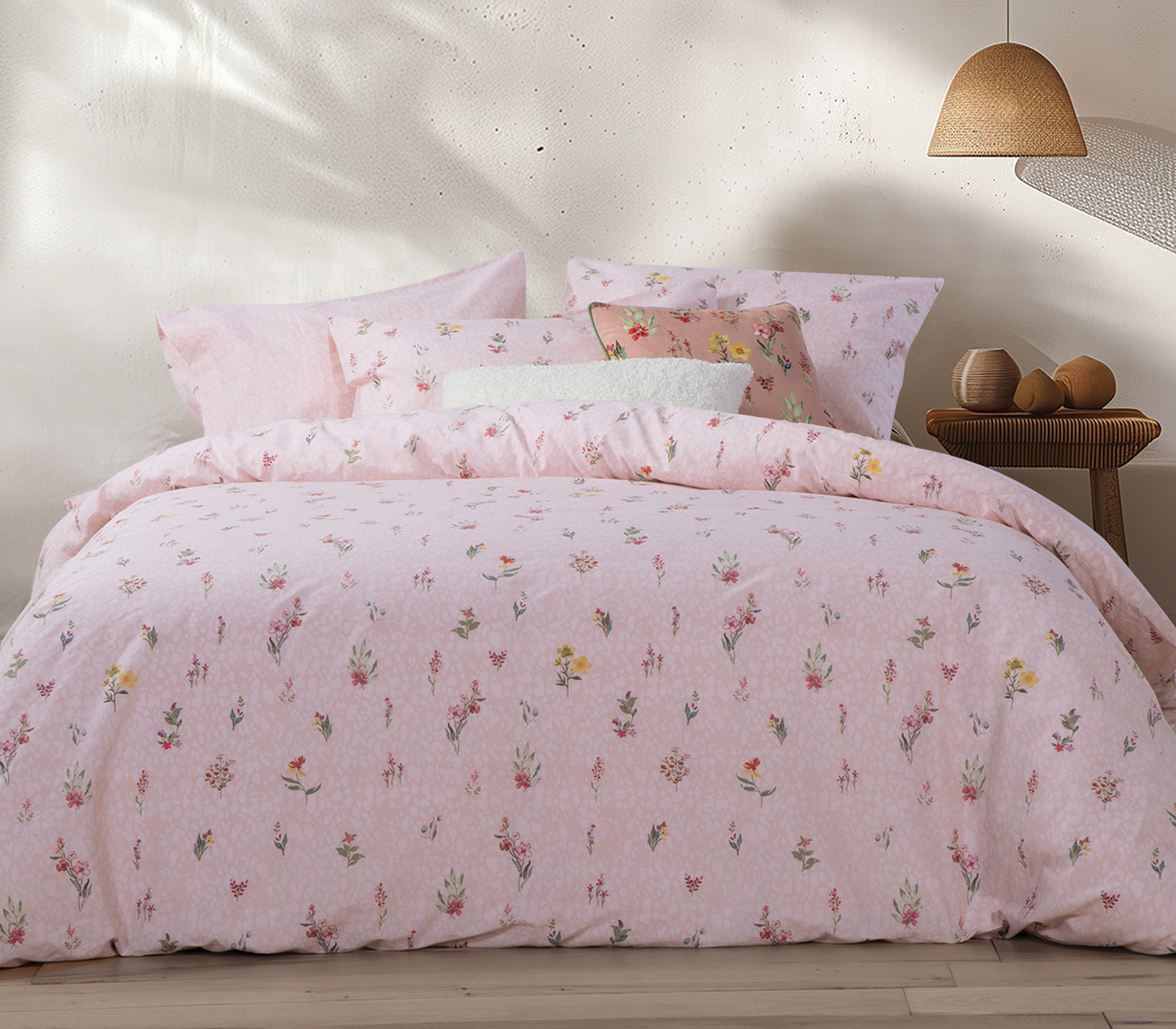 Υπέρδιπλα Σεντόνια Nef-Nef Homeware (Σετ) Plant 240X270 Pink