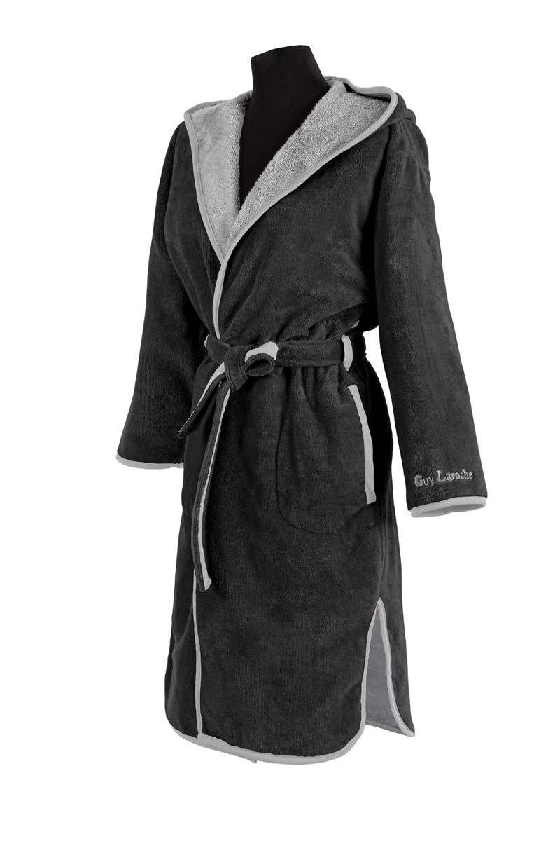 Μπουρνούζι Guy Laroche New Comfy Black Large (Με Κουκούλα)