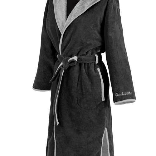 Μπουρνούζι Guy Laroche New Comfy Black Large (Με Κουκούλα)