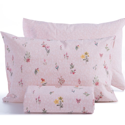 Παπλωματοθήκη μονή Nef-Nef Homeware (Σετ) Plant 170X240 Pink