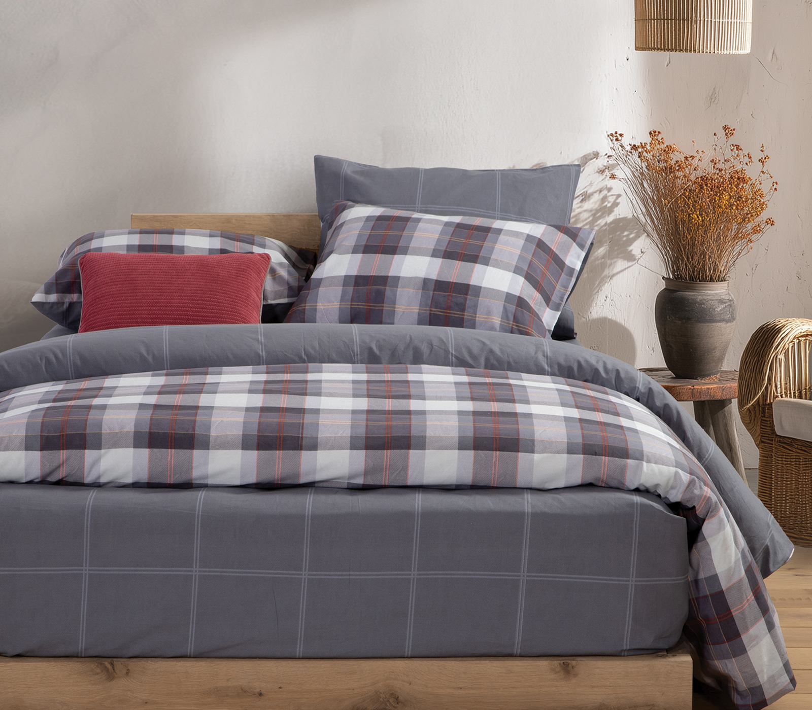 Σεντόνια King Size Nef-Nef Homeware (Σετ) με λάστιχο Racket 270X270 Denim