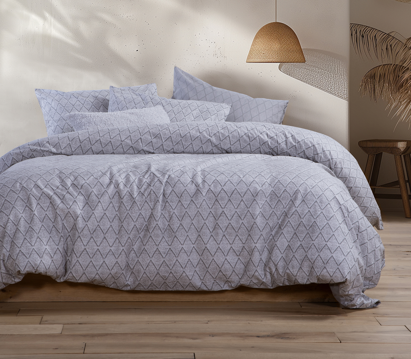 Φανελένια Σεντόνια Nef-Nef Homeware Υπέρδιπλα (Σετ) Torredo 240X260 Grey