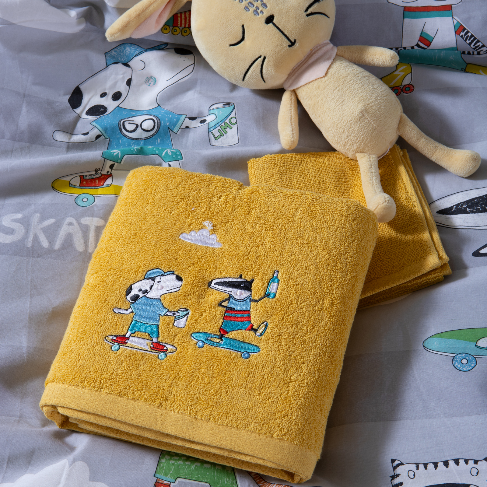Παιδικές Πετσέτες Nef-Nef Homeware (2ΤΜΧ) Cool Skating Μustard