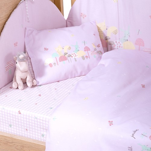 Βρεφικά Σεντόνια Κουνιας Nef-Nef Homeware Petit Jardin Lilac