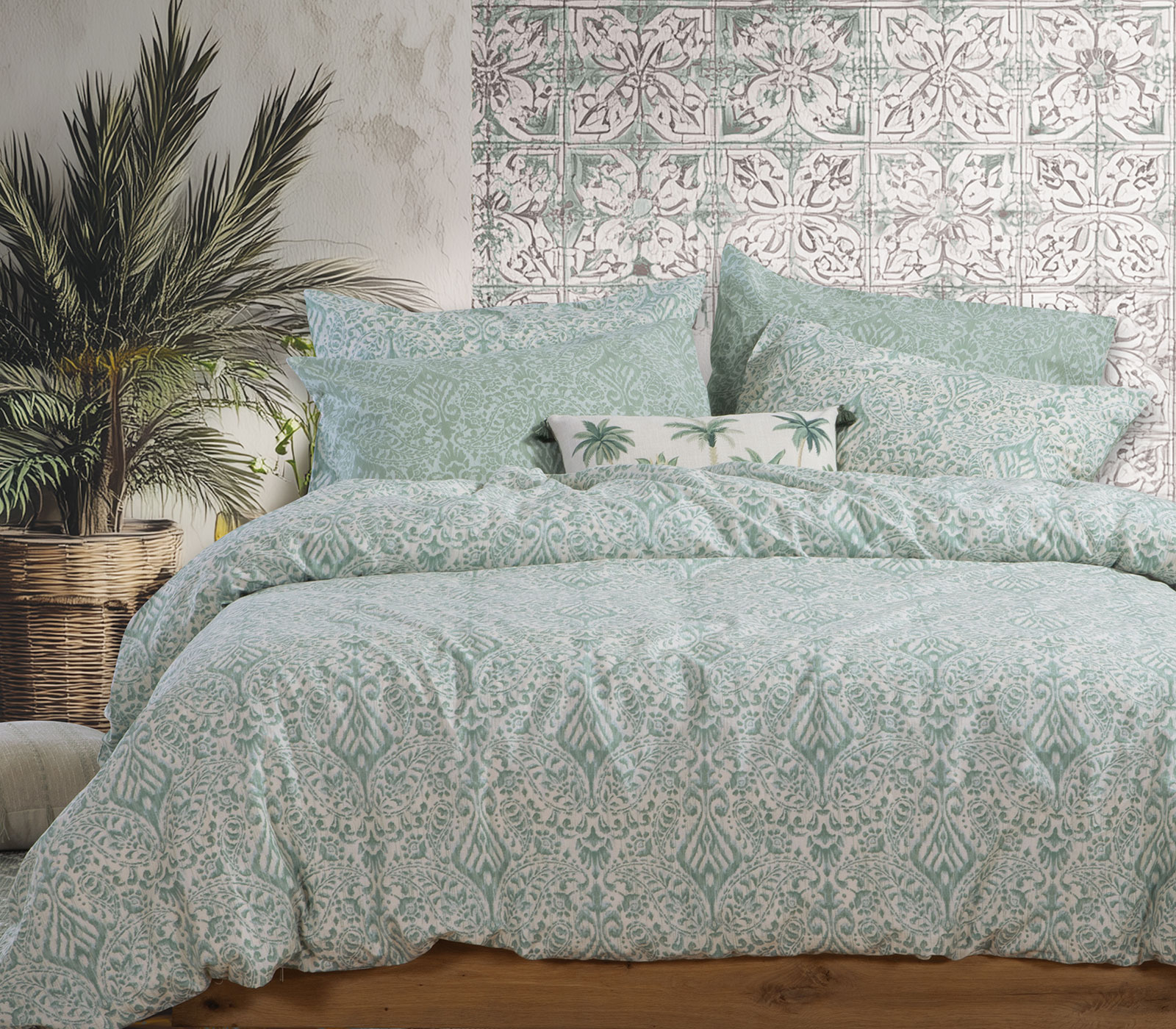 Σεντόνια King Size Nef-Nef Homeware (Σετ) Με Λάστιχο Jetrix 180x200+35 Green