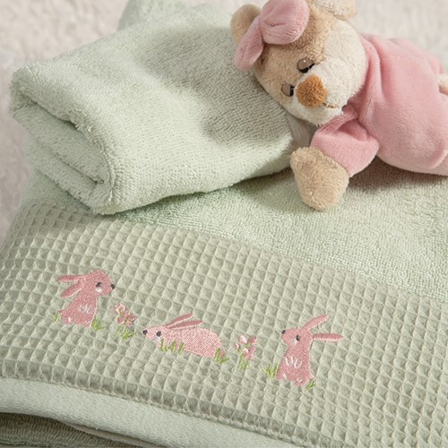 Βρεφικές πετσέτες Nef-Nef Homeware (Σετ) Country Bunny Mint