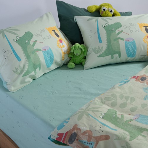 Παιδικά Σεντόνια Nef-Nef Homeware (3ΤΜΧ) Jungle Music 170x260 Green